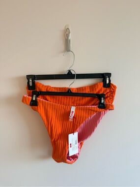 SOLID & STRIPED Strapless, Ribbed Bikini (reversible)